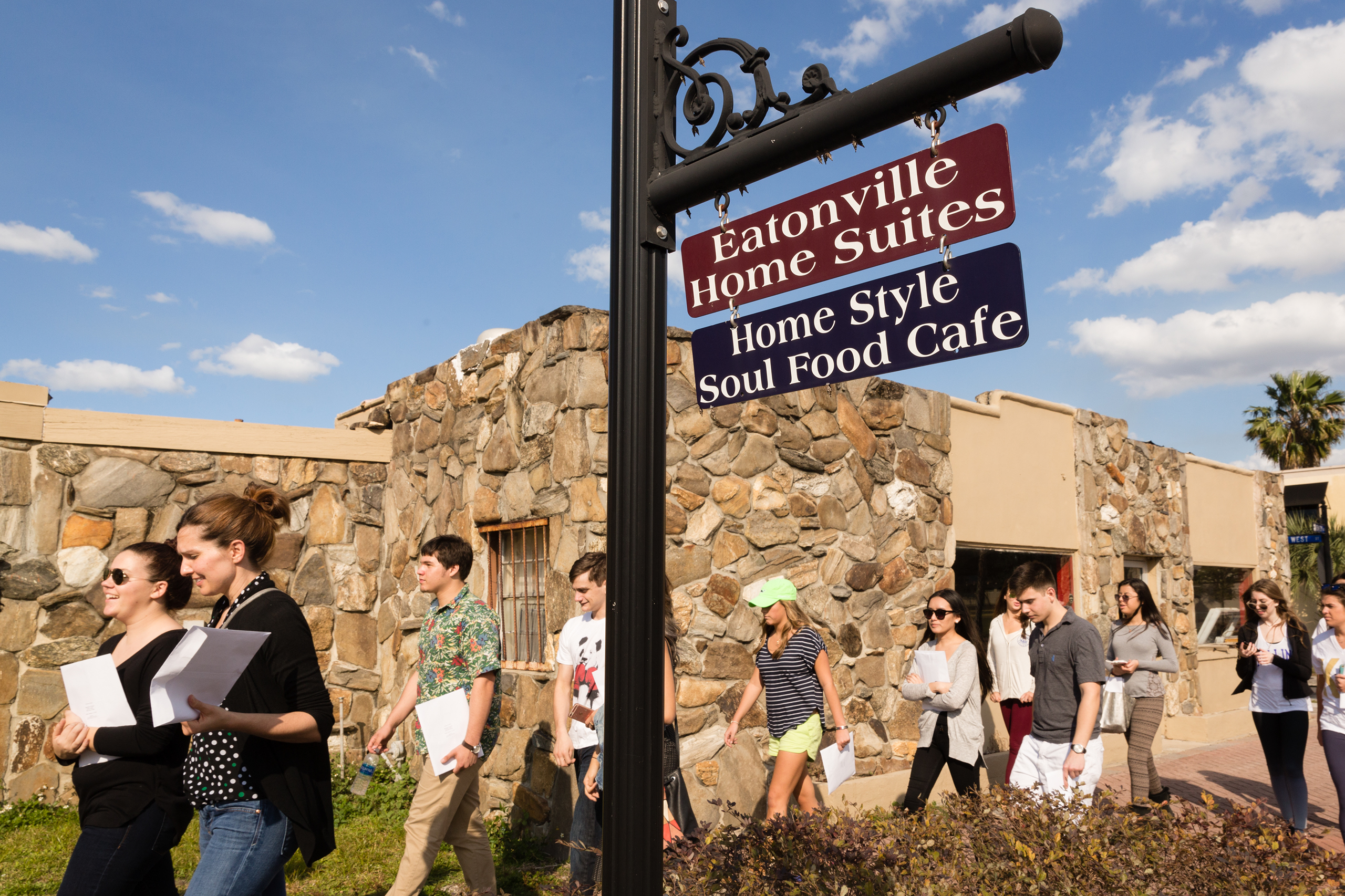 Students visit Eatonville, one of the country’s first self-governing black communities.
