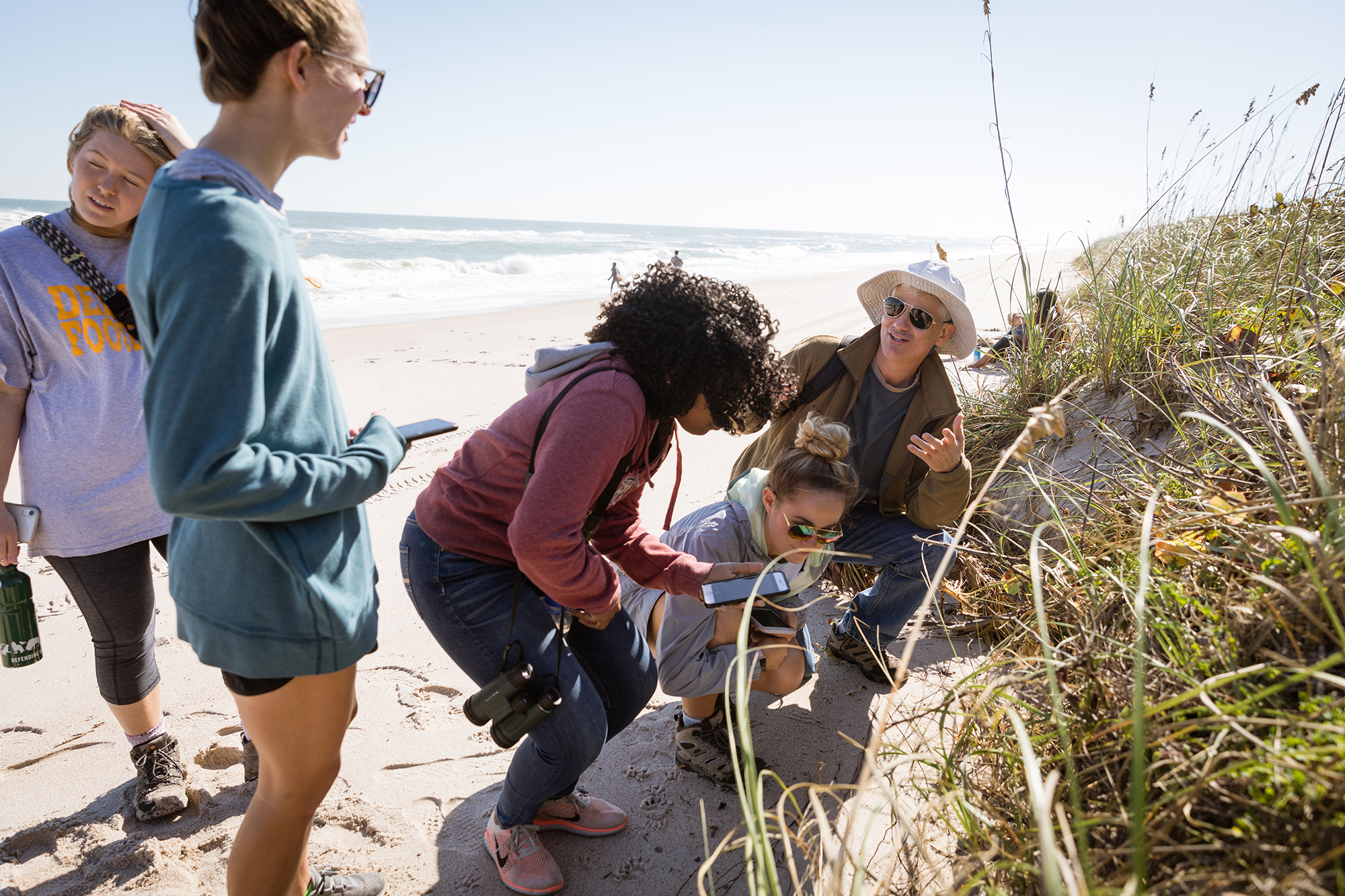 Students exploring the Canaveral National Seashore.