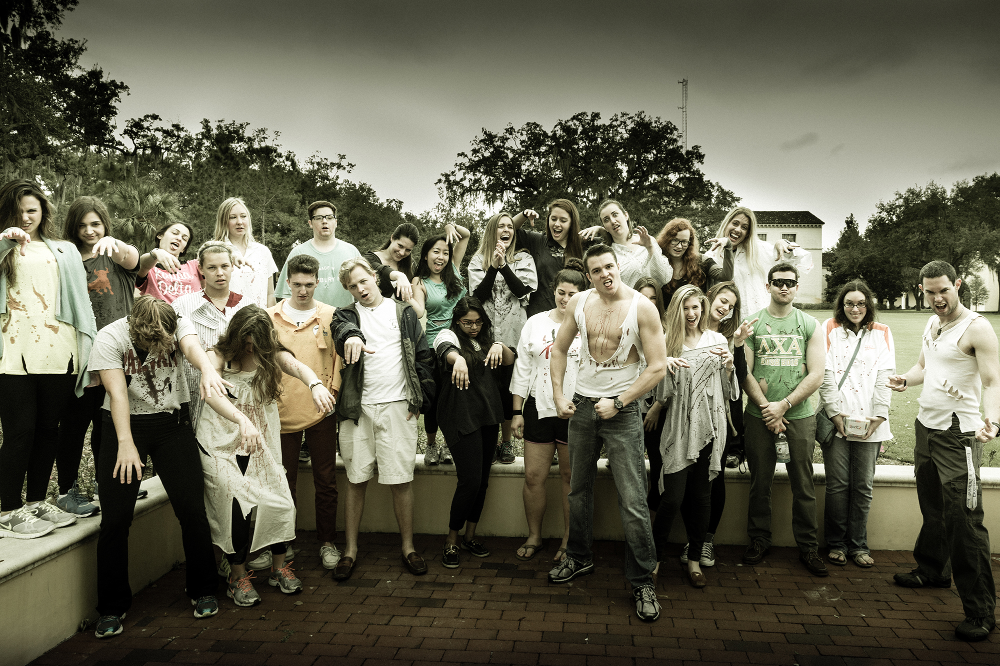 Students dress as zombies in one of Rollins’ most popular courses.